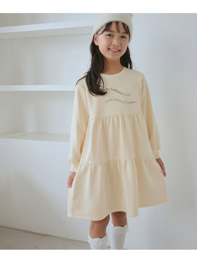 樂天商城 - 【SALE／50%OFF】【KIDS/キッズ】裏毛ティアードロゴワンピース ROPE' PICNIC KIDS ロペピクニック ワンピース・ドレス ワンピース ベージュ【RBA_E】[Rakuten Fashion]