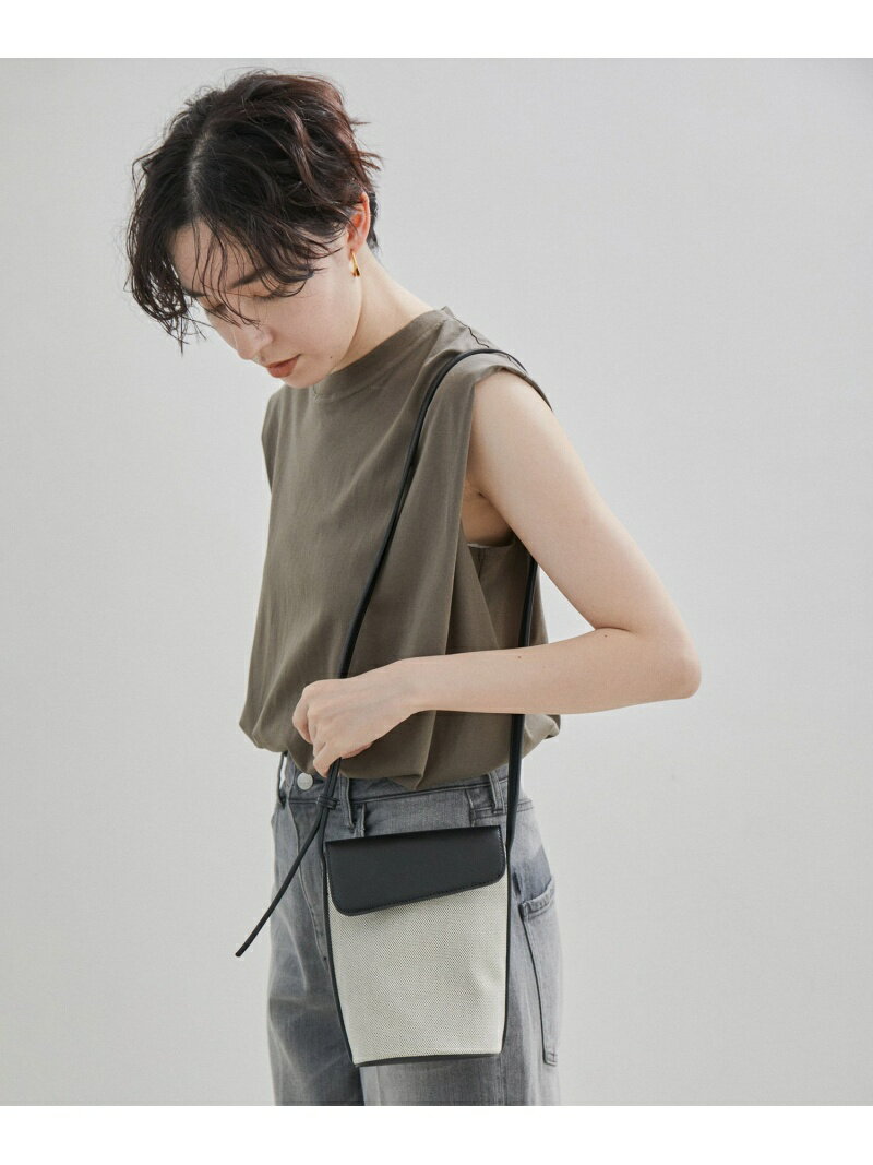 【SALE／40%OFF】キャンバスレザーコンビポシェット/ショルダーバッグ SALON adam et rope' サロン アダム エ ロペ バッグ ショルダーバッグ ブラウン ブラック【RBA_E】【送料無料】[Rakuten Fashion]