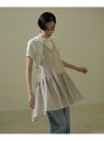 【DELIY(デリー)】LINEN LENO WEAVE APRON SALON adam et rope' サロン アダム エ ロペ トップス ベスト・ジレ ホワイト ブラウン【送料無料】[Rakuten Fashion]