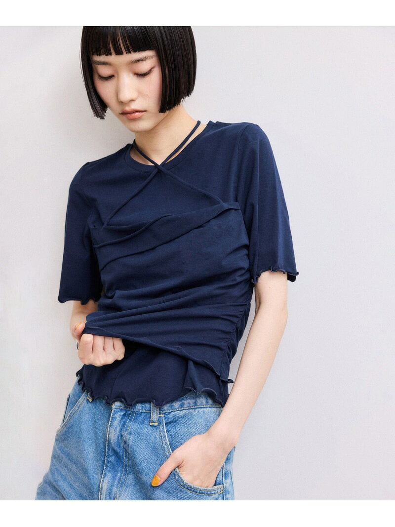 樂天商城 - 【WEB限定】ベアトップレイヤードカットソー ADAM ET ROPE' FEMME アダムエロペ トップス カットソー・Tシャツ ホワイト ネイビー【先行予約】*【送料無料】[Rakuten Fashion]