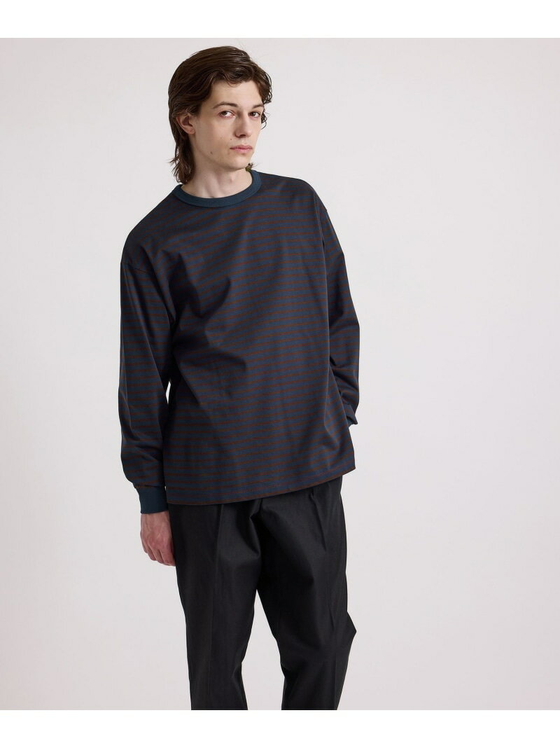 Striped Ringer Relaxed LS Tee Saturdays NYC サタデーズ　ニューヨークシティ トップス カットソー・Tシャツ パープル ネイビー【送料無料】[Rakuten Fashion]のサムネイル