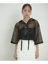【SALE/70%OFF】【洗える】メッシュフーテッドカーディガン VIS ビス トップス カーディガン ブラック ホワイト【RBA_E】[Rakuten Fa...