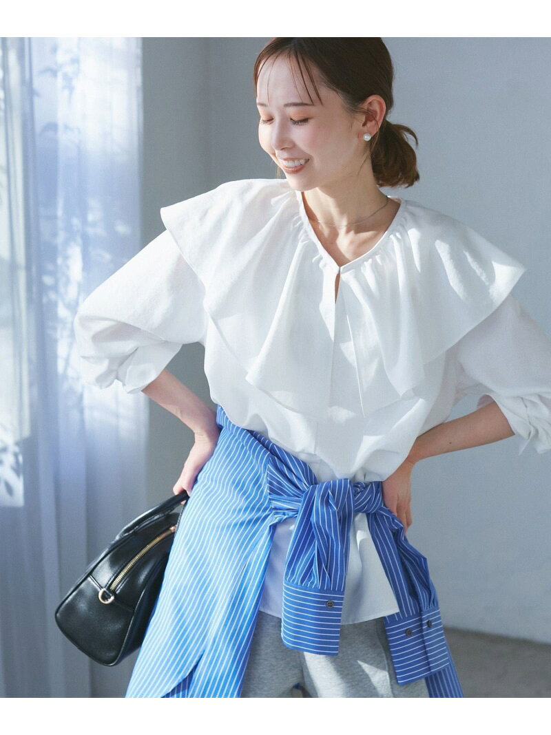 【SALE／50%OFF】フレアカラーブラウス/UVカット・接触冷感・吸水速乾 ROPE' PICNIC ロペピクニック トップス シャツ・ブラウス ホワイト ブルー ピンク【RBA_E】[Rakuten Fashion] jadorejunonline-10064609 J’aDoRe JUN ONLINE サンプル画像2
