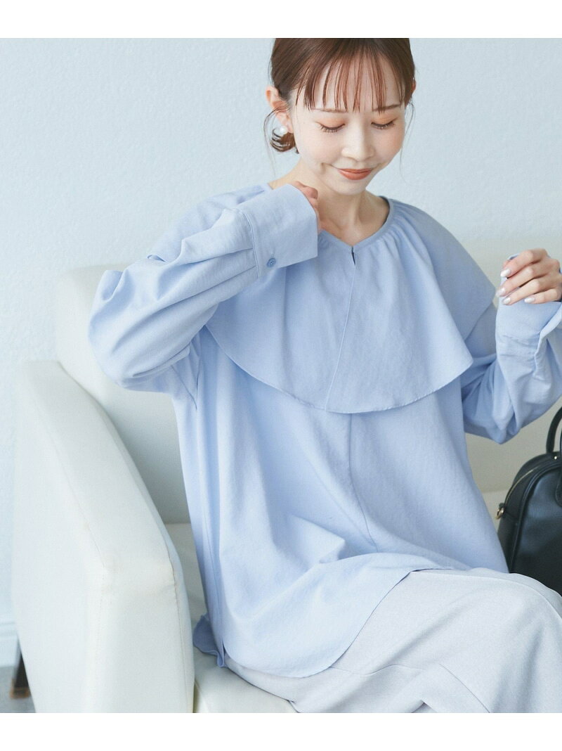 【SALE／50%OFF】フレアカラーブラウス/UVカット・接触冷感・吸水速乾 ROPE' PICNIC ロペピクニック トップス シャツ・ブラウス ホワイト ブルー ピンク【RBA_E】[Rakuten Fashion] jadorejunonline-10064609 J’aDoRe JUN ONLINE パッケージ画像