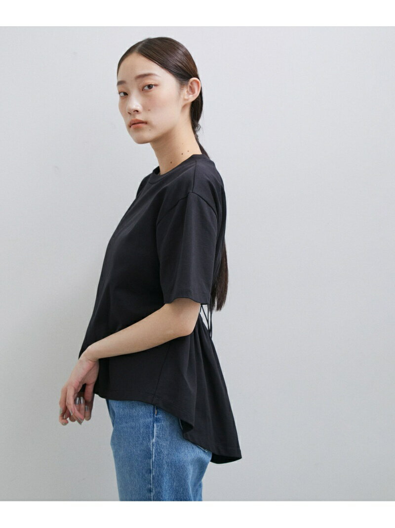 【SALE／40%OFF】【サステナブル】バックシャーリングTEE ADAM ET ROPE' FEMME アダムエロペ トップス カットソー・Tシャツ ブラック ホワイト ブルー【RBA_E】【送料無料】[Rakuten Fashion]