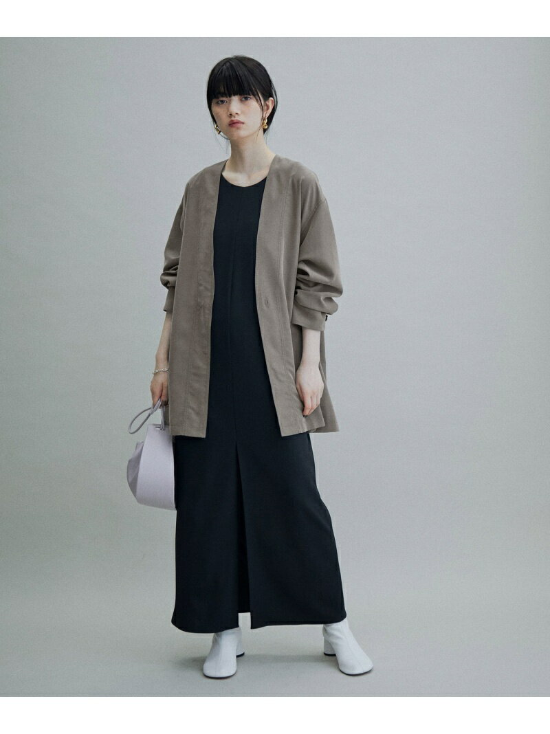 ブラック】 ベルテッドシャツジャケット ADAM ET ROPE' FEMME エンブレムロゴ unlineシャツジャケットアウターコート レザージャケット