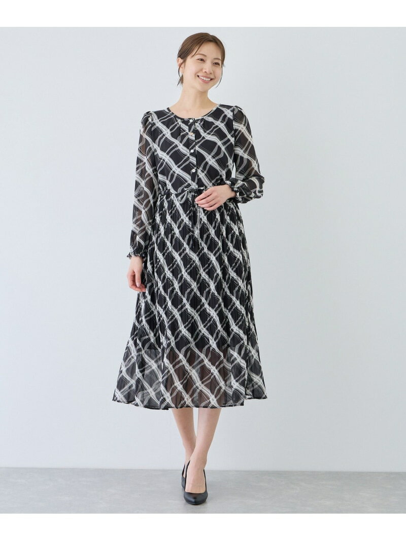 Rakuten - 【SALE／20%OFF】チェック切替プリーツワンピース JAYRO ジャイロ ワンピース・ドレス ワンピース ホワイト ブラック【RBA_E】【送料無料】[Rakuten Fashion]