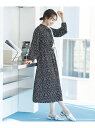 【SALE/70%OFF】【一部店舗/WEB限定】【洗える】ハイネックフリルフラワープリントワンピース VIS ビス ワンピース・ドレス ワンピース ブルー ホ...