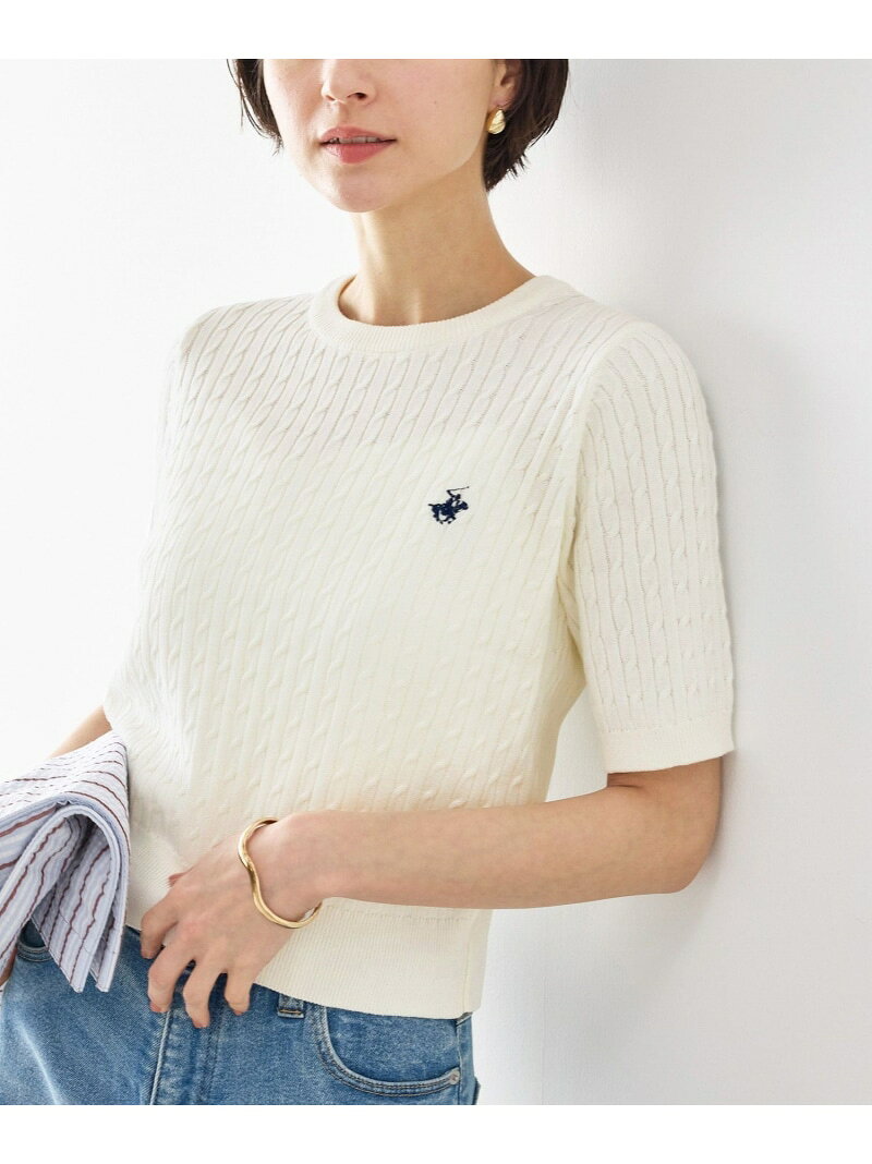【SALE／14%OFF】【BEVERLY HILLS POLO CLUB 一部別注】ケーブルニットプルオーバー/リンクコーデ ROPE' PICNIC ロペピクニック トップス ニット ブルー ホワイト【RBA_E】【送料無料】[Rakuten Fashion] jadorejunonline-10075359 J’aDoRe JUN ONLINE サンプル画像2