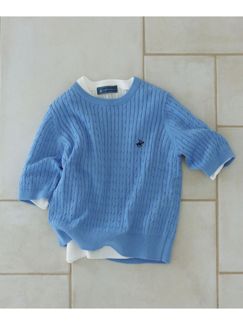 【SALE／14%OFF】【BEVERLY HILLS POLO CLUB 一部別注】ケーブルニットプルオーバー/リンクコーデ ROPE' PICNIC ロペピクニック トップス ニット ブルー ホワイト【RBA_E】【送料無料】[Rakuten Fashion] jadorejunonline-10075359 J’aDoRe JUN ONLINE パッケージ画像
