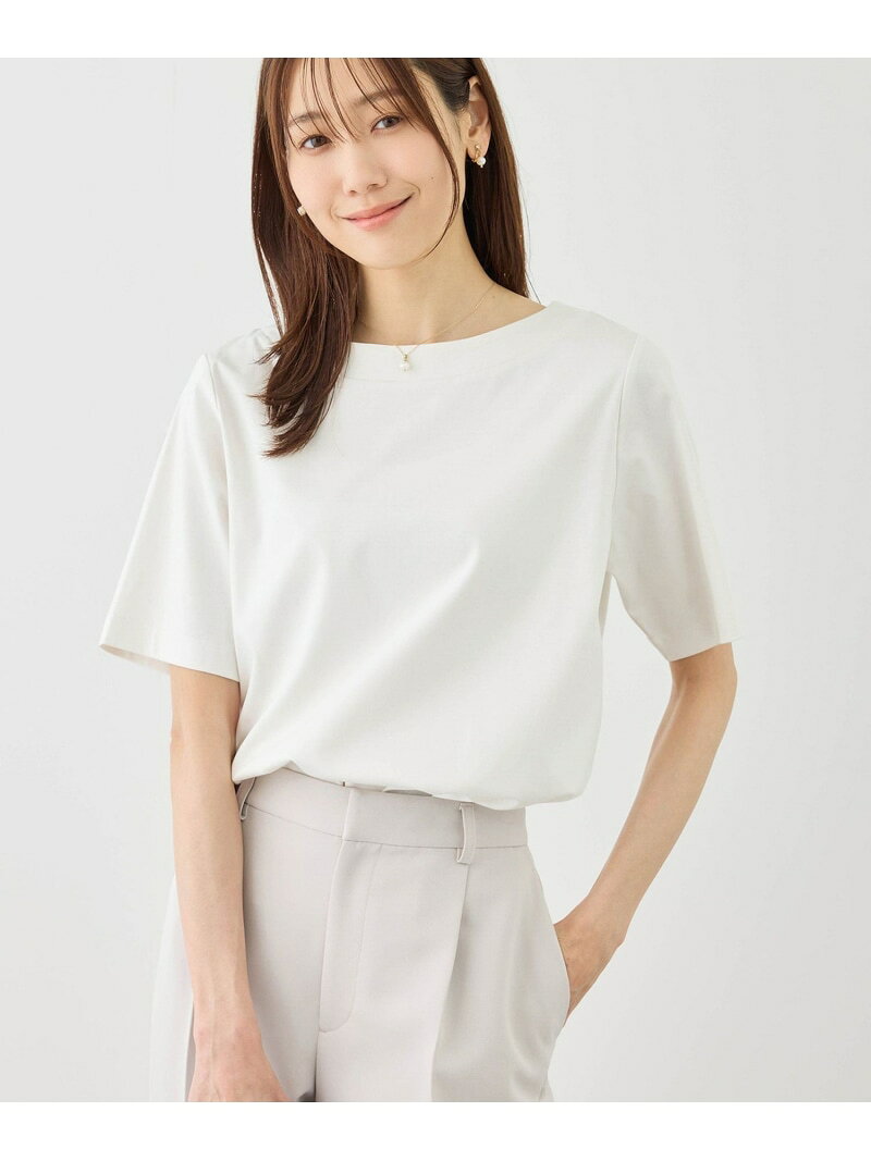 60シルケットボートネックハーフスリーブジャケットインナー ROPE' PICNIC ロペピクニック トップス カットソー・Tシャツ ブラック ホワイト【送料無料】[Rakuten Fashion] jadorejunonline-10075011 J’aDoRe JUN ONLINE サンプル画像2