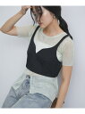 【SALE/70%OFF】【セットアップ対応】ナイロンビスチェ【洗える】 VIS ビス トップス キャミソール ベージュ ブラック【RBA_E】[Rakuten...