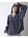 【SALE/10%OFF】【洗える】割繊シャーリングミニフリルブラウス VIS ビス トップス シャツ・ブラウス グレー ホワイト ピンク【RBA_E】【送料無...