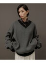 【SALE／60%OFF】《WEB限定》【LOGAN/ローガン 別注】カレッジニット Vネック オーバーシルエット/ワッペン付 / ユニセックス / サスティナブル ADAM ET ROPE' HOMME アダムエロペ トップス ニット ブラック ホワイト グリーン【RBA_E】[Rakuten Fashion]