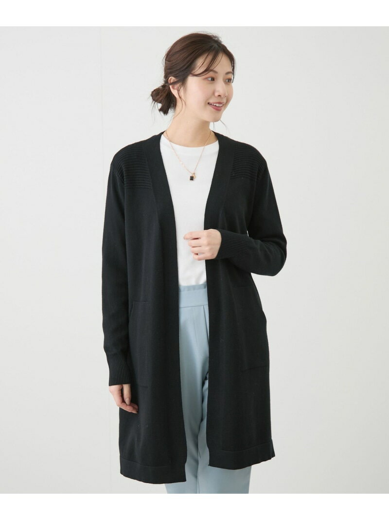 Rakuten - 【SALE／30%OFF】リブ切替ロングカーディガン JAYRO ジャイロ トップス カーディガン ネイビー ピンク イエロー グレー ベージュ ブラック【RBA_E】【送料無料】[Rakuten Fashion]