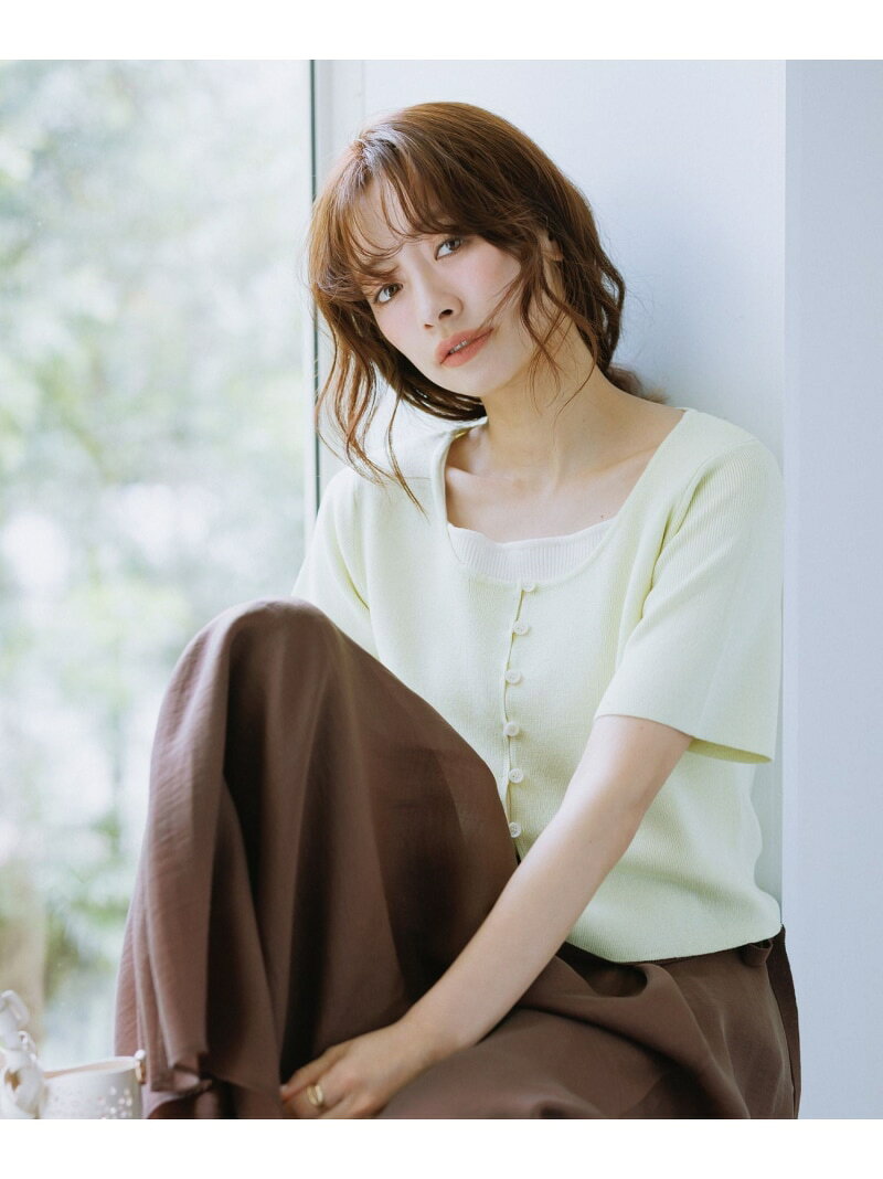 【SALE／20%OFF】レイヤード風カーディガントップス ROPE' PICNIC ロペピクニック トップス カーディガン イエロー ブラック【RBA_E】【送料無料】[Rakuten Fashion] jadorejunonline-10076329 J’aDoRe JUN ONLINE サンプル画像3