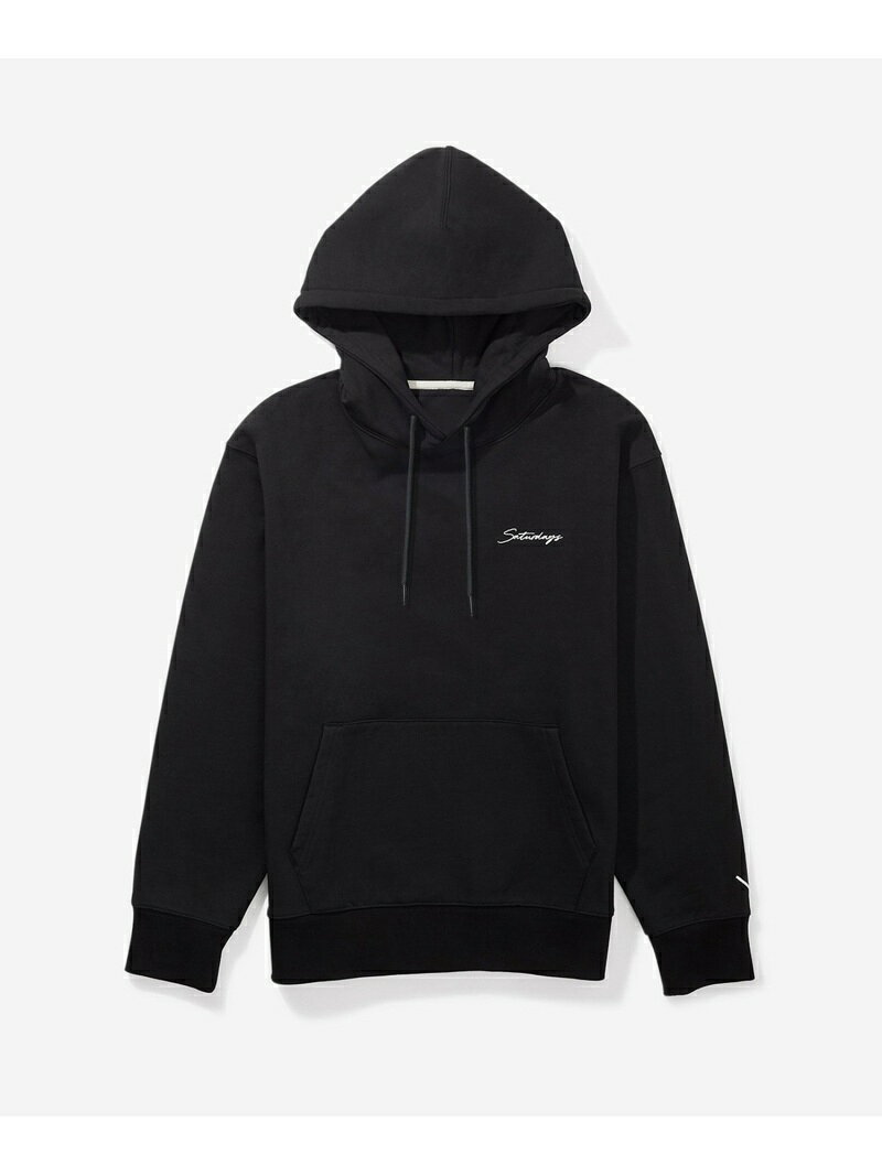 Ditch Script Embroidered Hoodie Saturdays NYC サタデーズ　ニューヨークシティ トップス パーカー・フーディー ブラック グレー