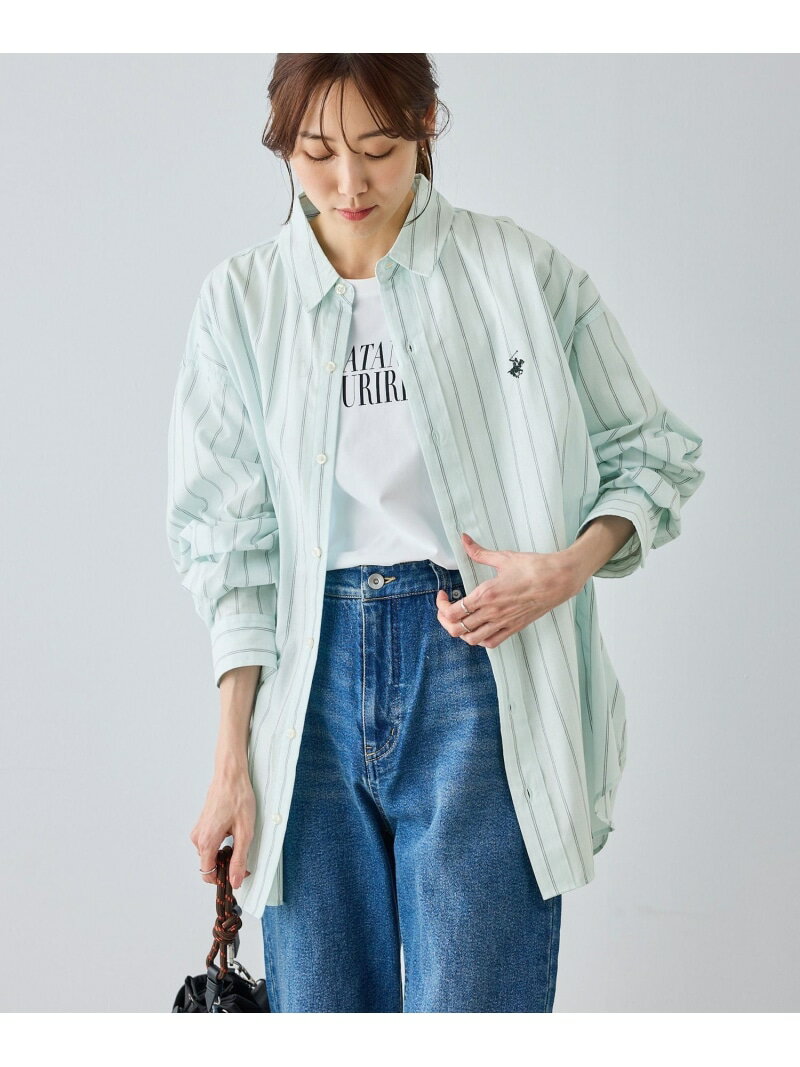樂天商城 - 【BEVERLYHILLS POLO CLUB・一部店舗限定】ストライプビッグシルエットシャツ ROPE' PICNIC ロペピクニック トップス シャツ・ブラウス ブルー イエロー【送料無料】[Rakuten Fashion]