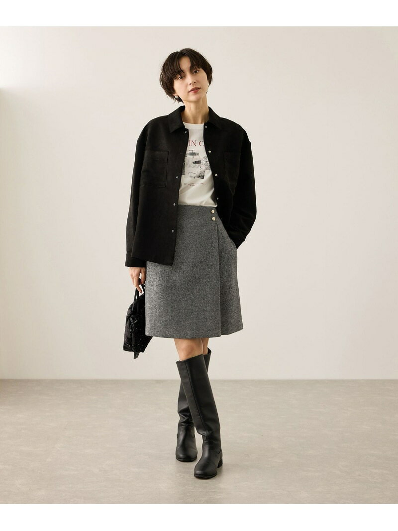 【SALE／30%OFF】ラメカルゼラップ風金ボタンミニスカート ROPE' PICNIC ロペピクニック スカート ミニスカート グレー ベージュ【RBA_E】[Rakuten Fashion] jadorejunonline-10072443 J’aDoRe JUN ONLINE サンプル画像3