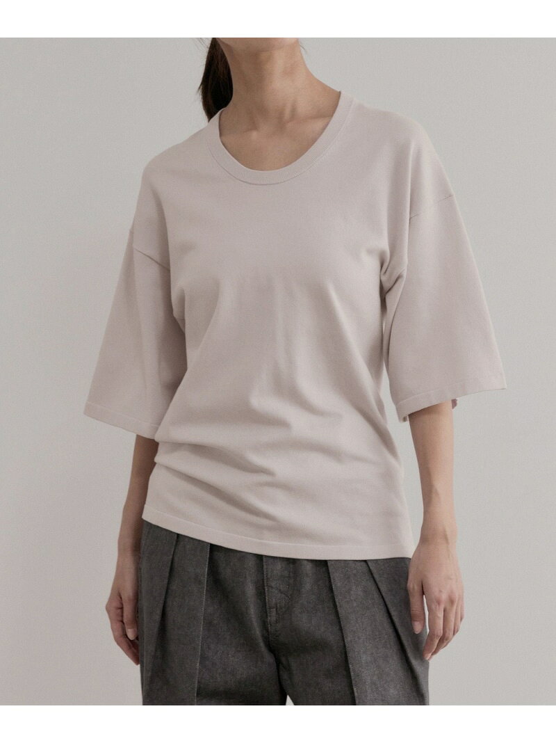 Rakuten - 【EMOELLE】シルクリネン混ニットTee ADAM ET ROPE' FEMME アダムエロペ トップス カットソー・Tシャツ ベージュ ブラック ピンク【送料無料】[Rakuten Fashion]