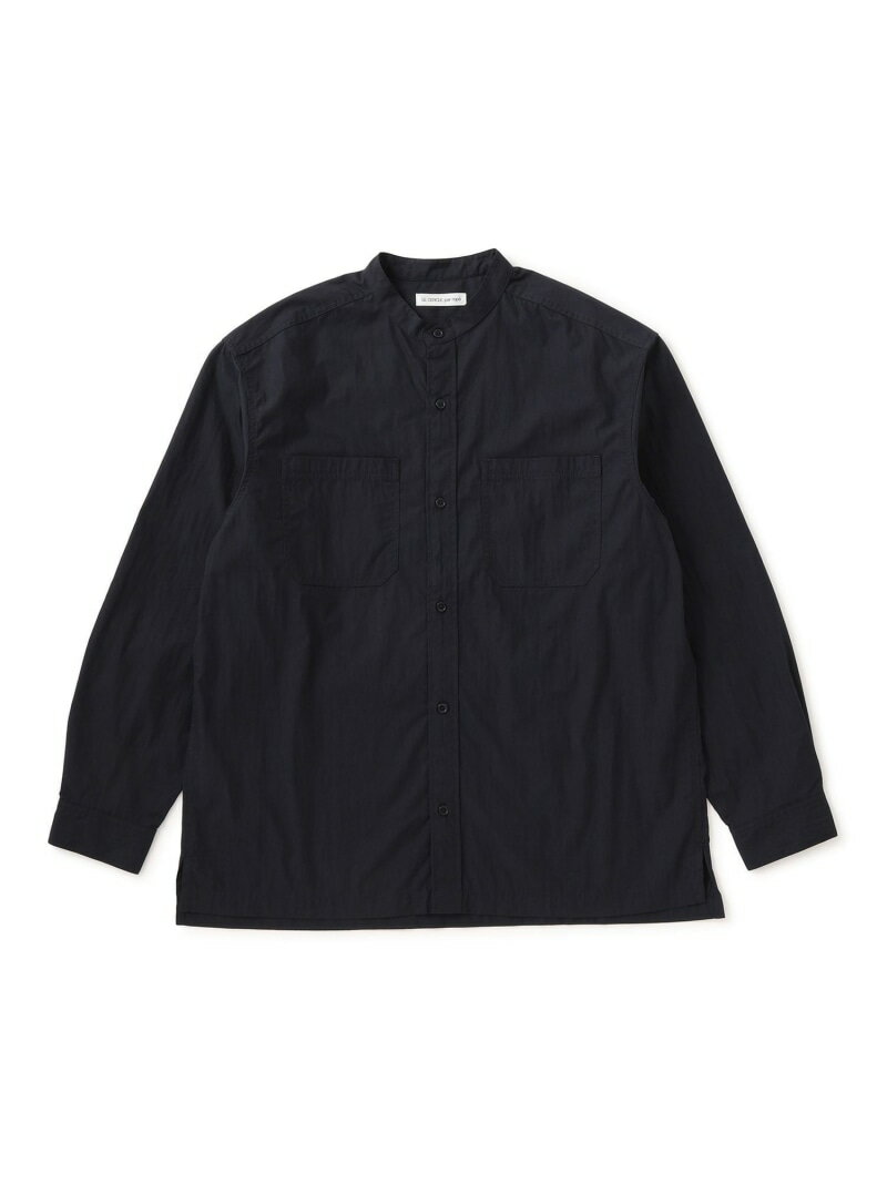 Rakuten - コットンナイロンバンドカラーシャツ/セットアップ対応 LE CERCLE par rope' HOMME ジュン スタンダード ピックス トップス シャツ・ブラウス ホワイト ネイビー【送料無料】[Rakuten Fashion]