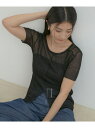 【SALE/60%OFF】【洗える】裾スリットシアーニットプルオーバー VIS ビス トップス ニット ブラック ホワイト グリーン【RBA_E】[Rakute...