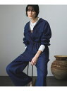 オープンカラーリラクシーデニムオールインワン SALON adam et rope' サロン アダム エ ロペ オールインワン・オーバーオール オールインワン・...