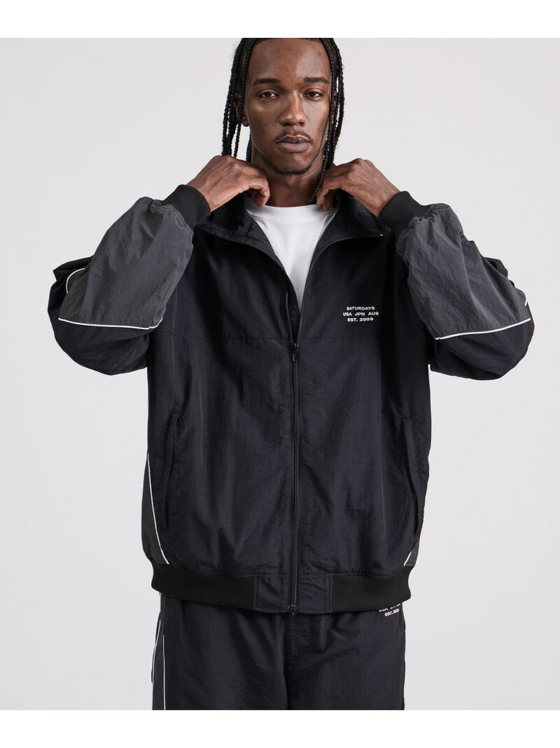 【SALE／30%OFF】Everett Panelled Track Jacket Saturdays NYC サタデーズ ニューヨークシティ ジャケット・アウター ナイロンジャケット グリーン ブラック【RBA_E】【送料無料】[Rakuten Fashion]