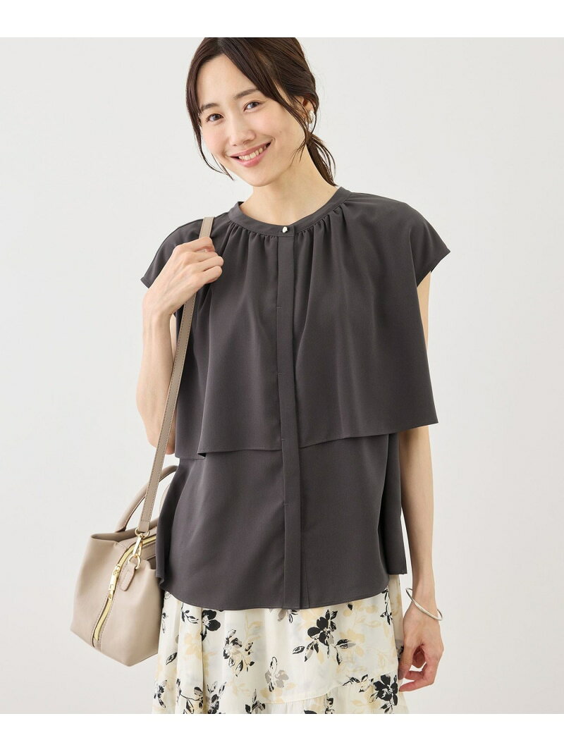 【SALE／50%OFF】フレアギャザーブラウス ROPE' PICNIC ロペピクニック トップス シャツ・ブラウス ホワイト ブルー グレー【RBA_E】[Rakuten Fashion] jadorejunonline-10077371 J’aDoRe JUN ONLINE サンプル画像2