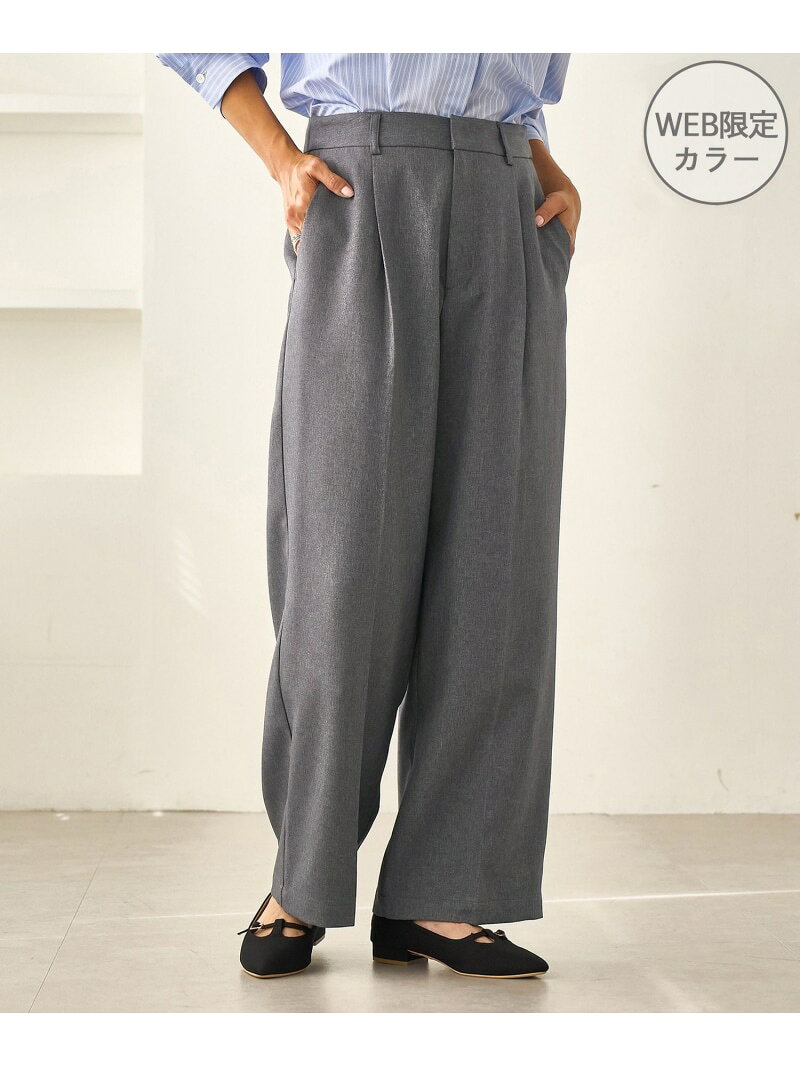 レディハンサムシリーズ ウールライクウエストタックセミワイドパンツ/セットアップ対応 ROPE' PICNIC ロペピクニック パンツ スラックス・ドレスパンツ ベージュ グレー ネイビー ブラック【送料無料】[Rakuten Fashion] jadorejunonline-10069956 J’aDoRe JUN ONLINE サンプル画像2