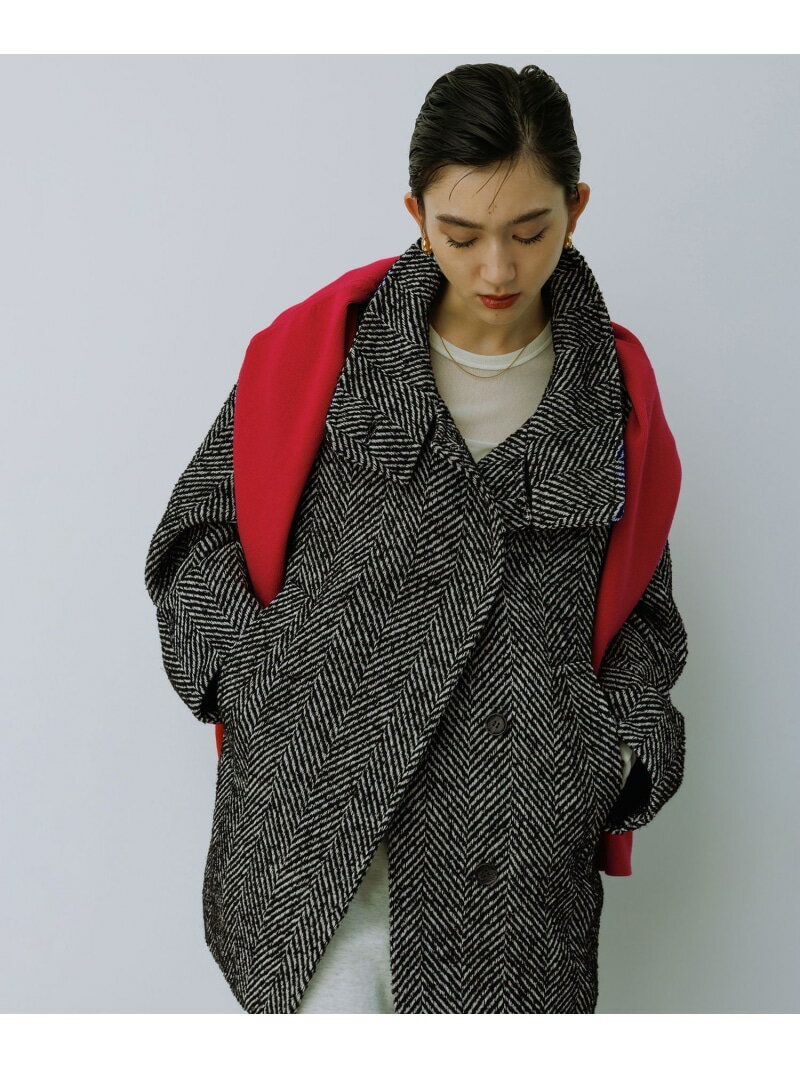 Rakuten - 【WEB限定】スタンドカラーウールミドルコート ADAM ET ROPE' FEMME アダムエロペ ジャケット・アウター その他のジャケット・アウター ブラウン ブラック【送料無料】[Rakuten Fashion]
