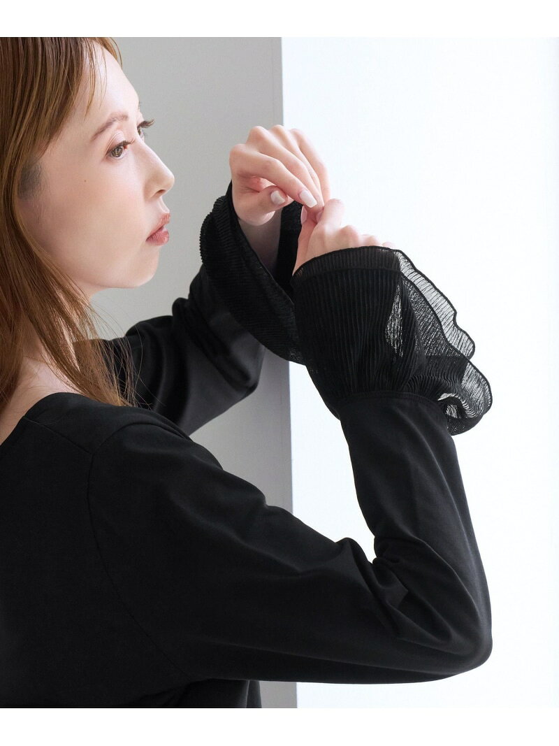 【SALE／5%OFF】アソート袖切り替えインナートップス/レース・プリーツ・ギャザー ROPE' PICNIC ロペピクニック トップス カットソー・Tシャツ ブラック ホワイト【RBA_E】【先行予約】*[Rakuten Fashion] jadorejunonline-10078550 J’aDoRe JUN ONLINE パッケージ画像