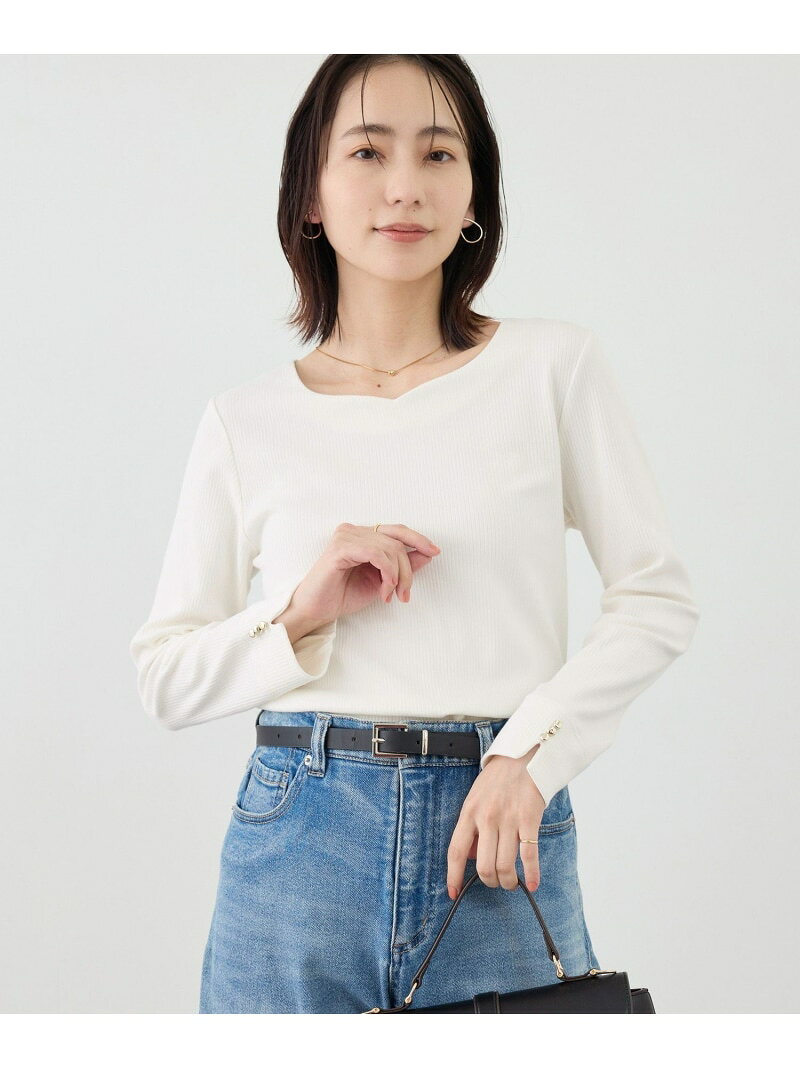 【SALE／50%OFF】ハートネックリブジャケットインナー ROPE' PICNIC ロペピクニック トップス カットソー・Tシャツ ブルー ブラック ホワイト【RBA_E】[Rakuten Fashion] jadorejunonline-10074424 J’aDoRe JUN ONLINE サンプル画像2