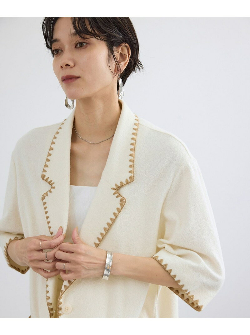 Rakuten - 【SALE／40%OFF】ミニパイルハーフスリーブジャケット / セットアップ対応 SALON adam et rope' サロン アダム エ ロペ ジャケット・アウター テーラードジャケット・ブレザー ブラック ベージュ【RBA_E】【送料無料】[Rakuten Fashion]