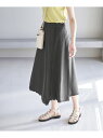 【SALE/75%OFF】麻混フリンジフレアスカート ROPE' PICNIC ロペピクニック スカート その他のスカート グレー ベージュ イエロー【RBA_...