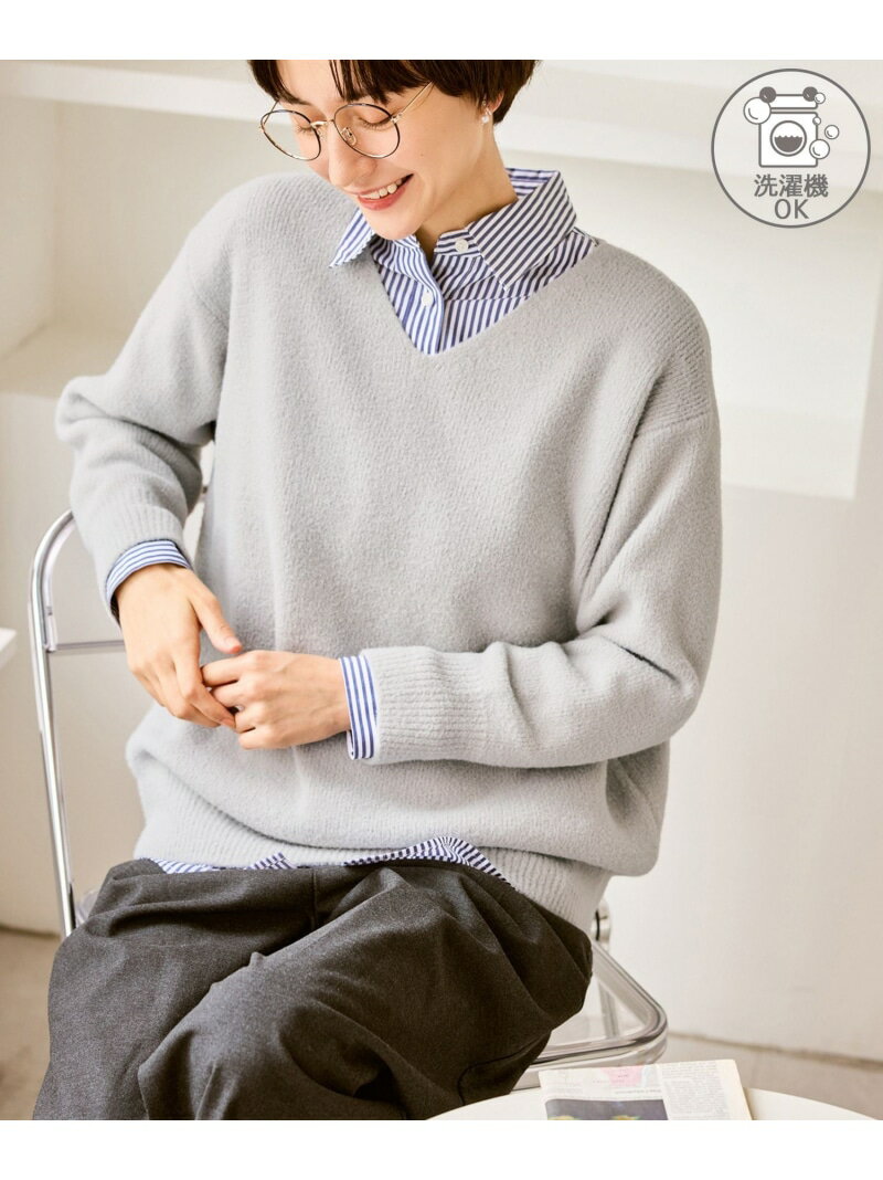 【SALE／11%OFF】【WEB限定カラー】スフレニットシリーズ Vネックニットプルオーバー/イージーケア・リ..