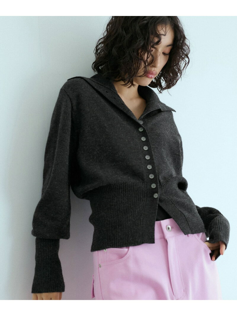 Rakuten - メニーボタンカーディガン ADAM ET ROPE' FEMME アダムエロペ トップス カーディガン グレー ベージュ レッド【送料無料】[Rakuten Fashion]