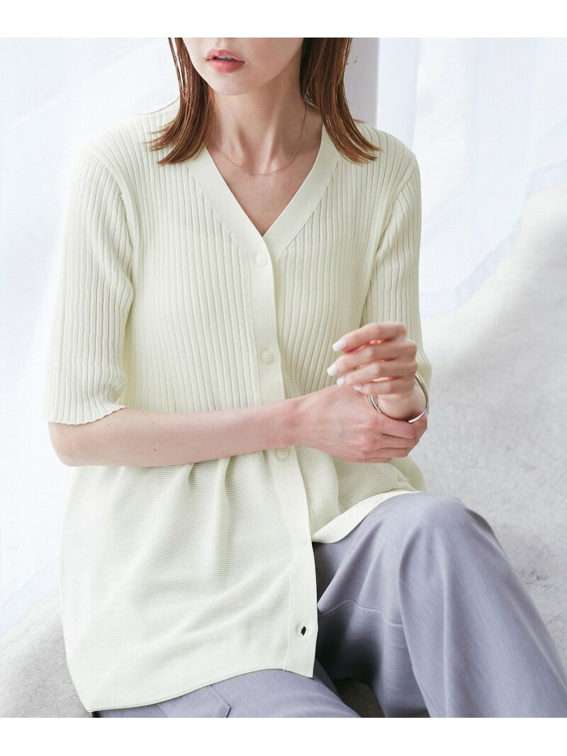 【SALE／55%OFF】5分袖ペプラムカーディガン ROPE' PICNIC ロペピクニック トップス カーディガン ブラック ブラウン ベージュ ホワイト【RBA_E】[Rakuten Fashion] jadorejunonline-10067642 J’aDoRe JUN ONLINE サンプル画像2