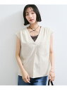【WEB限定】【セットアップ対応】Vネックフレンチスリーブブラウス VIS ビス トップス シャツ・ブラウス ベージュ ブラウン【先行予約】*【送料無料】[Ra...
