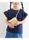 【SALE/50%OFF】ドット柄フリルディテールブラウス ROPE' PICNIC KIDS ロペピクニック トップス シャツ・ブラウス ホワイト ネイビー【...