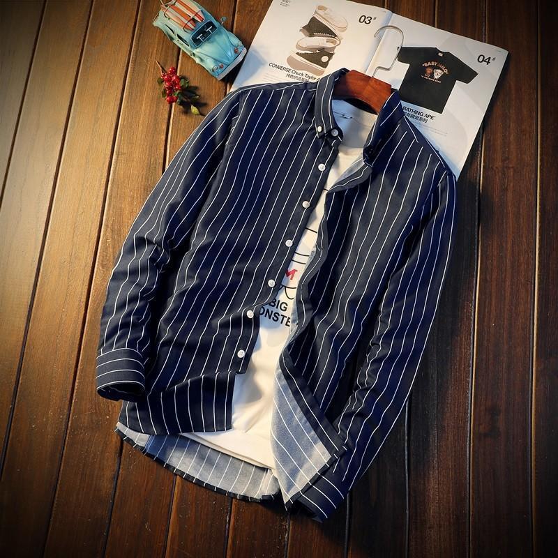 ボタンダウンシャツストライプシャツ...