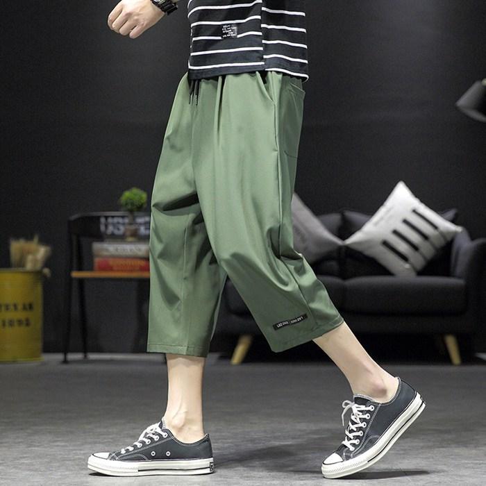 【楽天スーパーSALE】クロップドパンツ メンズ 接触冷感パンツ 冷感パンツ 七分丈 夏 ひんやり ハーフパンツ ひざ下 ワークパンツ 作業着 通学