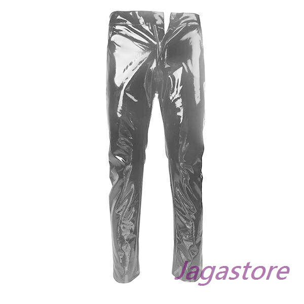 スキニーパンツ 光沢 エナメルパンツ メンズ エナメル スキニー パンク ファッション スリム ロカビリー ダンス衣装 ステージ衣装