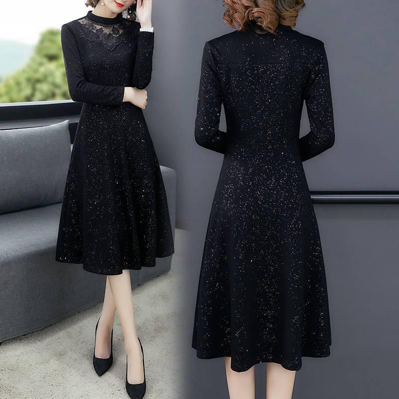 【楽天スーパーSALE】パーティードレス 大きいサイズ ロング丈 結婚式 40代 袖あり 長袖 フォーマルドレス レースワンピース お呼ばれ 二次会 披露宴 謝恩会 上品