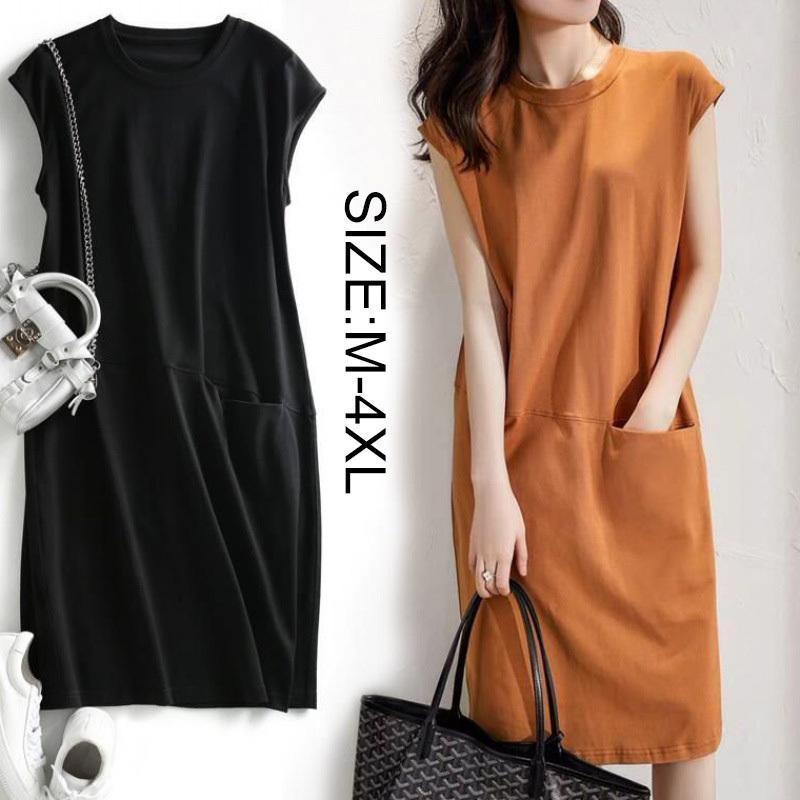 ロングワンピース レディース 夏 Tシャツワンピース 半袖 ワンピース 大きいサイズ ゆったり 体型カバー ロングTシャツ チュニック 着痩せ