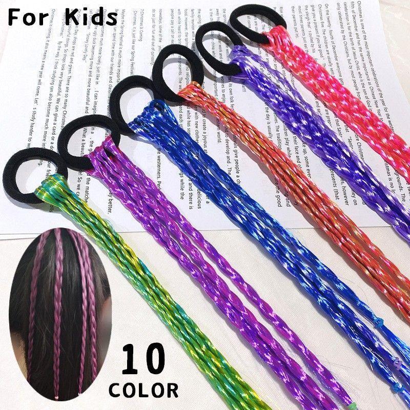 エクステ エクステンション ヘアゴム 子供 つけ毛 三つ編み ブレイズ コーンロウ 編み込み ダンス コス..