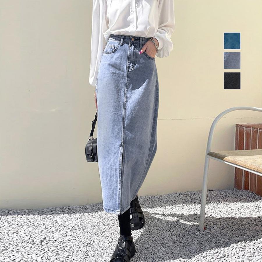素材：綿95%+ポリエステル5%カラー：チャコールブラック/インディゴ/サックスサイズ：S/M/L/XL[S]スカート丈:約80cm ウエスト:約64cm ヒップ:約86cm[M]スカート丈:約81cm ウエスト:約68cm ヒップ:約90cm[L]スカート丈:約82cm ウエスト:約72cm ヒップ:約94cm[XL]スカート丈:約83cm ウエスト:約76cm ヒップ:約98cm裏地：なし伸縮性：なし透け感：なし生産国：中国レディース ハイウエスト レトロ ロングスカート 大人カジュアル 体型カバー 着やせストレートスカート韓国 春夏秋冬センタースリットで抜け感を演出しつつ足さばきも◎、大人な印象を与えてくれるタイトデニムスカートハイウエストでタイトな縦長シルエットに、足首がきれいに見える丈感が魅力シャツやブラウスはもちろん、スウェットやパーカーなどスポーティーなアイテムとも相性がよくオールシーズン使える、おしゃれitemデニムスカート スリット タイトスカート メーカー希望小売価格はメーカーサイトに基づいて掲載しています