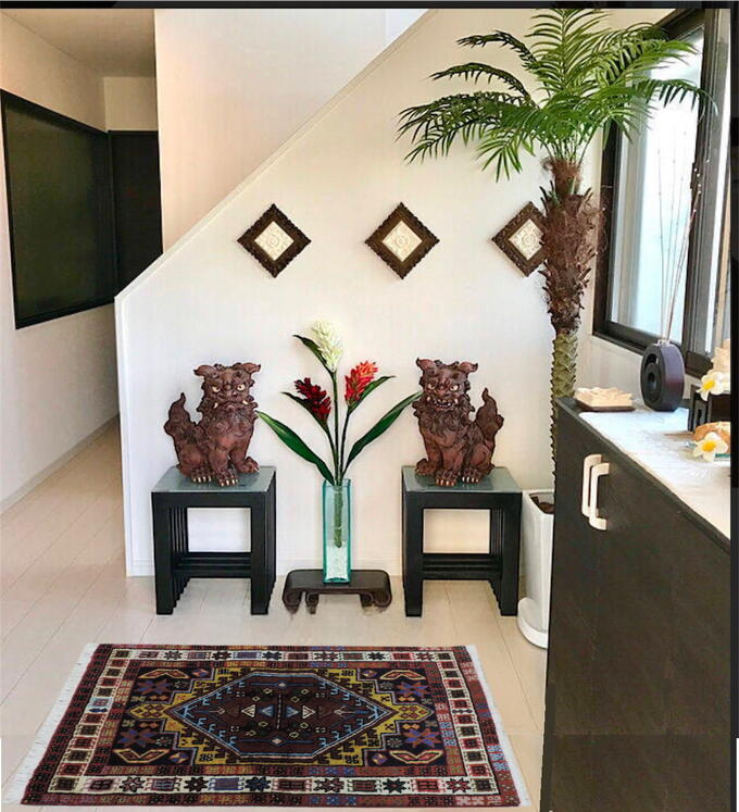 ペルシャ絨毯 カーペット トライバルラグ ウール100% 手織り ペルシャ絨毯の本場 イランアゼルバイジャン アルダビル産 玄関マットサイズ104cm×58cm 【本物保証/直輸入】 [2]