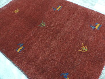 ギャッベ ギャベ 手織り ギャッベの本場（イラン シラーズ産）座布団サイズ：67cmx41cm カーペット 絨毯【本物保証】