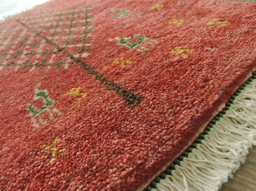 ギャッベ ギャベ 手織り 細かな結び目の高級ギャッベ ギャッベの本場（イラン シラーズ産）座布団サイズ：63cmx40cm カーペット 絨毯【本物保証】